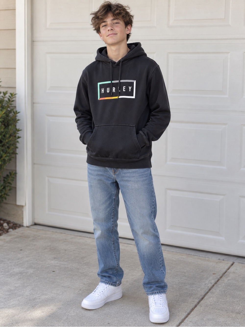 Hurley Men’s Medium Black Graphic Pullover Hoodie